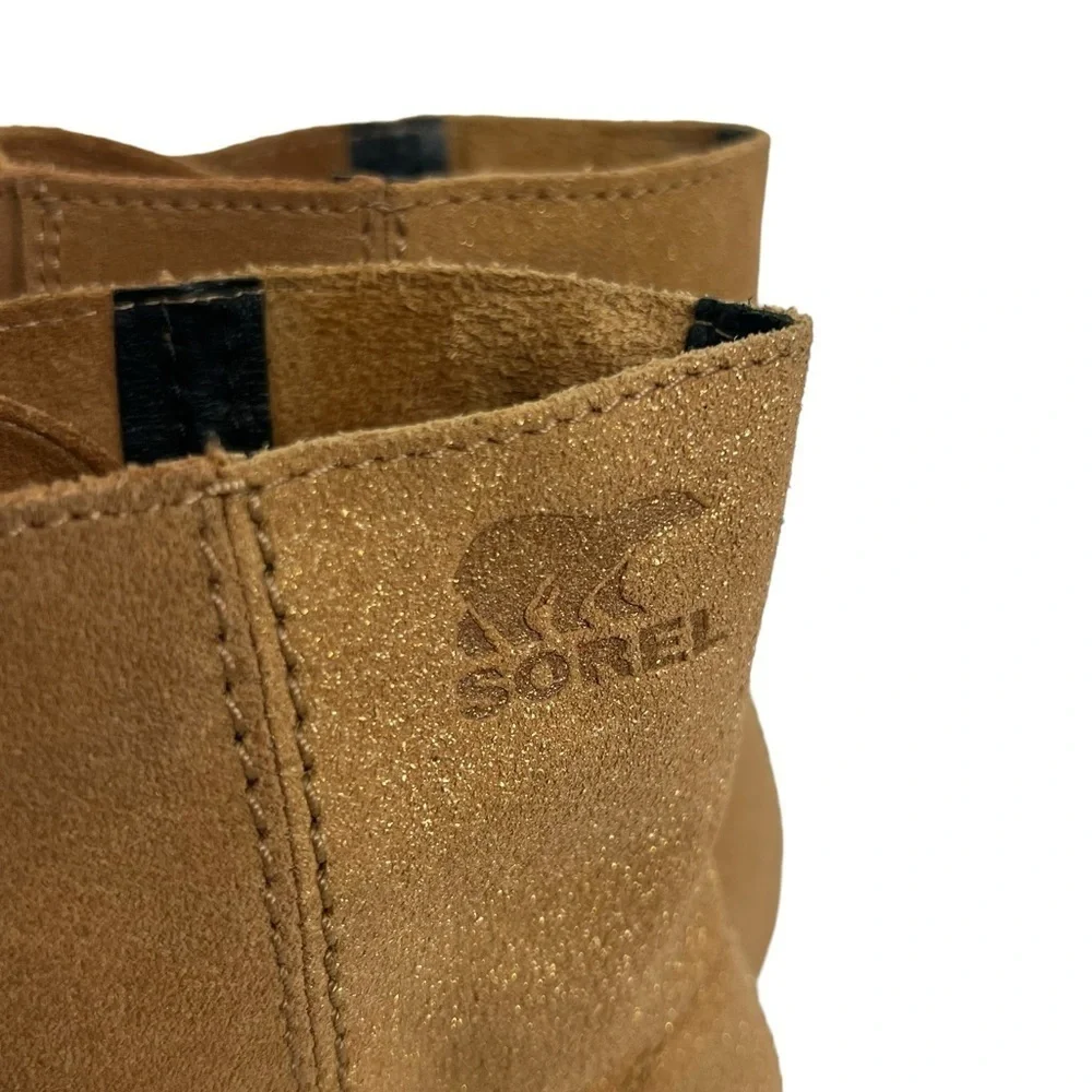 Sorel Joan of Arctic Shimmer Wedge II Lace up boot Camel Youth size 4/35